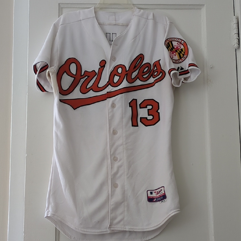 Orioles Machado Baseball Jersey - White and Orange